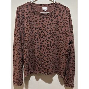 Sundry Women's‎ Leopard Print Drapey Sweatshirt Size XS